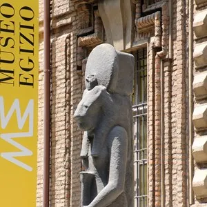 statue at the entrance of the Egyptian Museum