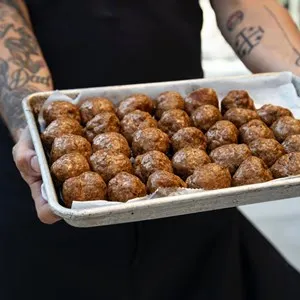 meatballs on a baking tray