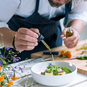 Chef cooks meal