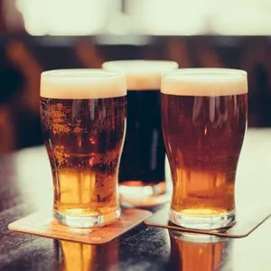 Three glasses of beer