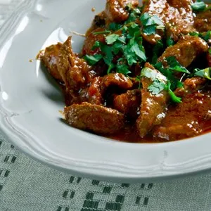 Hungarian beef stew - tokan. close up