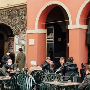 outside Enoteca Fontana in Parma