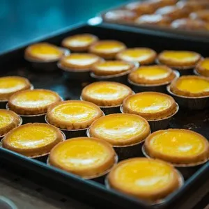delicious egg tart on tray, Hong Kong food
