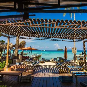 Beach bar at tropical island