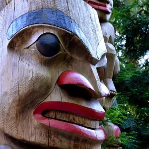 Totem poles carved by First Nations of the Pacific Northwest (B.C Canada)