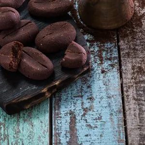 coffee with chocolate biscuits