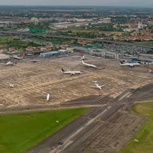Aerial view of Pisa airport