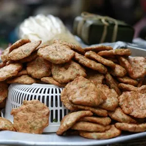 Vietnam's Traditional cake in tray are sold in Hanoi's Old Quarter. This is favourite food of tourist when they come hanoi
