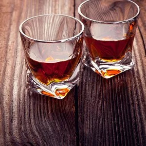 a glas with a rum