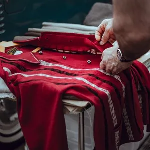 retro red jumper