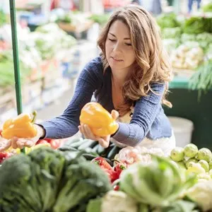 Young woman on the market