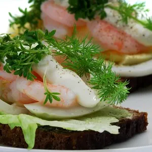 Danish open sandwiches Also called "Smoerrebroed"