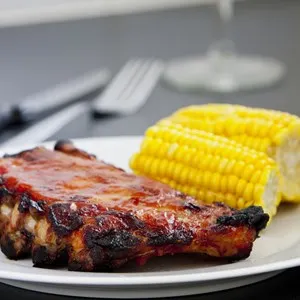 Grilled pork with corn