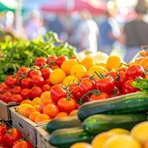 Vibrante puesto de mercado