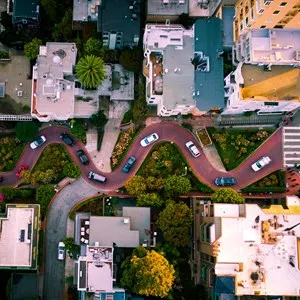 Famous Lombard Street, San Francisco, California, USA