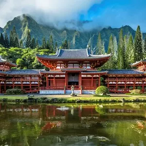 Byodo-In Temple in Valley of the Temples