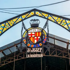Boqueria market on La Rambla street, Barcelona, Spain