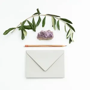 envelope and decorative items