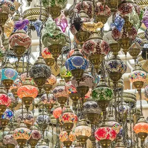 Middle Eastern Ceiling Lights seen in Muscat, Oman, Muttrah Souq