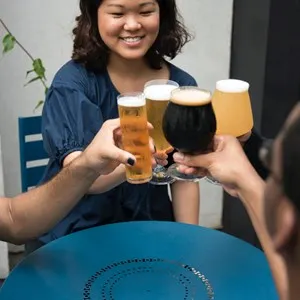 friends having different beers together