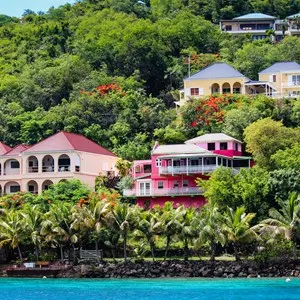 Colorful houses on Tortola