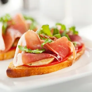 Bruschetta with Parma Ham and Parmesan Cheese