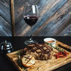 Steak and wine