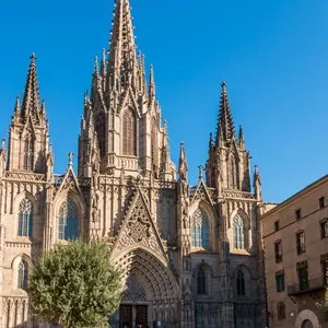 Cathedral in Barcelona. Catalonia. Gothic architecture in Spain.