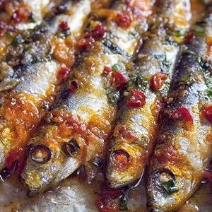 Grilled sardines