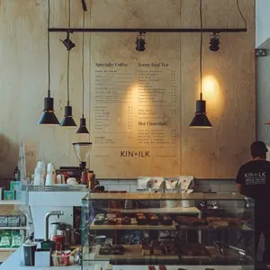 Interior of Kin+Ilk's new coffee shop in the St Davids shopping centre, Cardiff