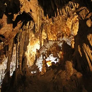 Rock formations inside the cave at Colossal Cave Mountain Park in Vail, Arizona, USA
