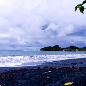 Black sand beach