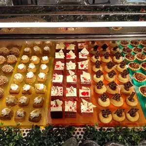 pastries in a display case