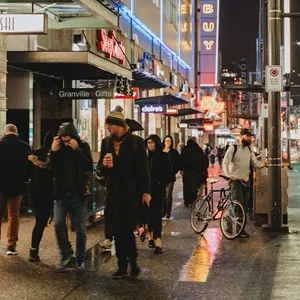 people walking on Granville Street, Vancouver