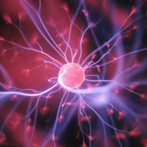 A ball of energy with electricity beaming all over the place