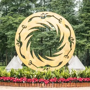 The symbol of Chinese cultural heritage: Golden sun bird, an ancient artifact, unearthed in 2001 from the Jinsha Ruins in Chengdu City, Sichuan Province, China