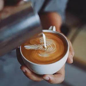 coffee latte art make by barista