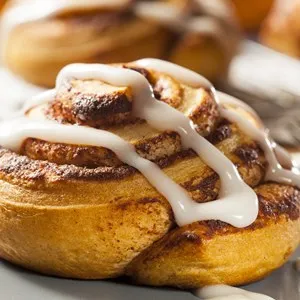 Homemade Cinnamon Roll Pastry with Vanilla Icing