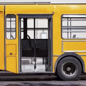 italian bus at a station