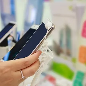 mobile smartphone in store