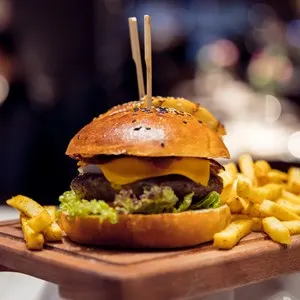 burger and fries