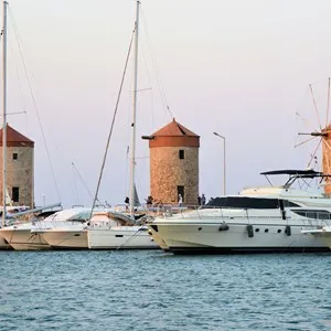 Mandraki Harbour & Myth Colossus of Rhodes
