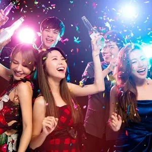young group Enjoying party and having fun