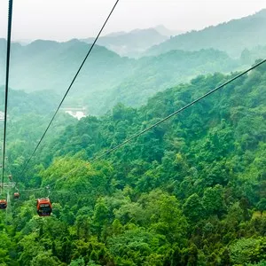 Cable cars in Mount Qingcheng, China