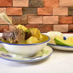 Colombian cuisine. Caldo de costilla