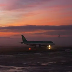 Edinburgh airport sunset