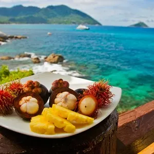 Plateful of Exotic Fruits at Seaview Restaurant