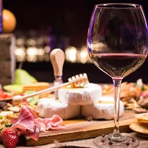 Table with charcuterie, cheese and wine - San Antonio, Texas