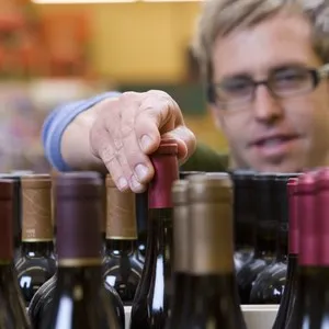 Man choosing a bottle of wine