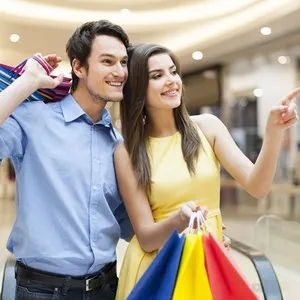 Young couple shopping together
